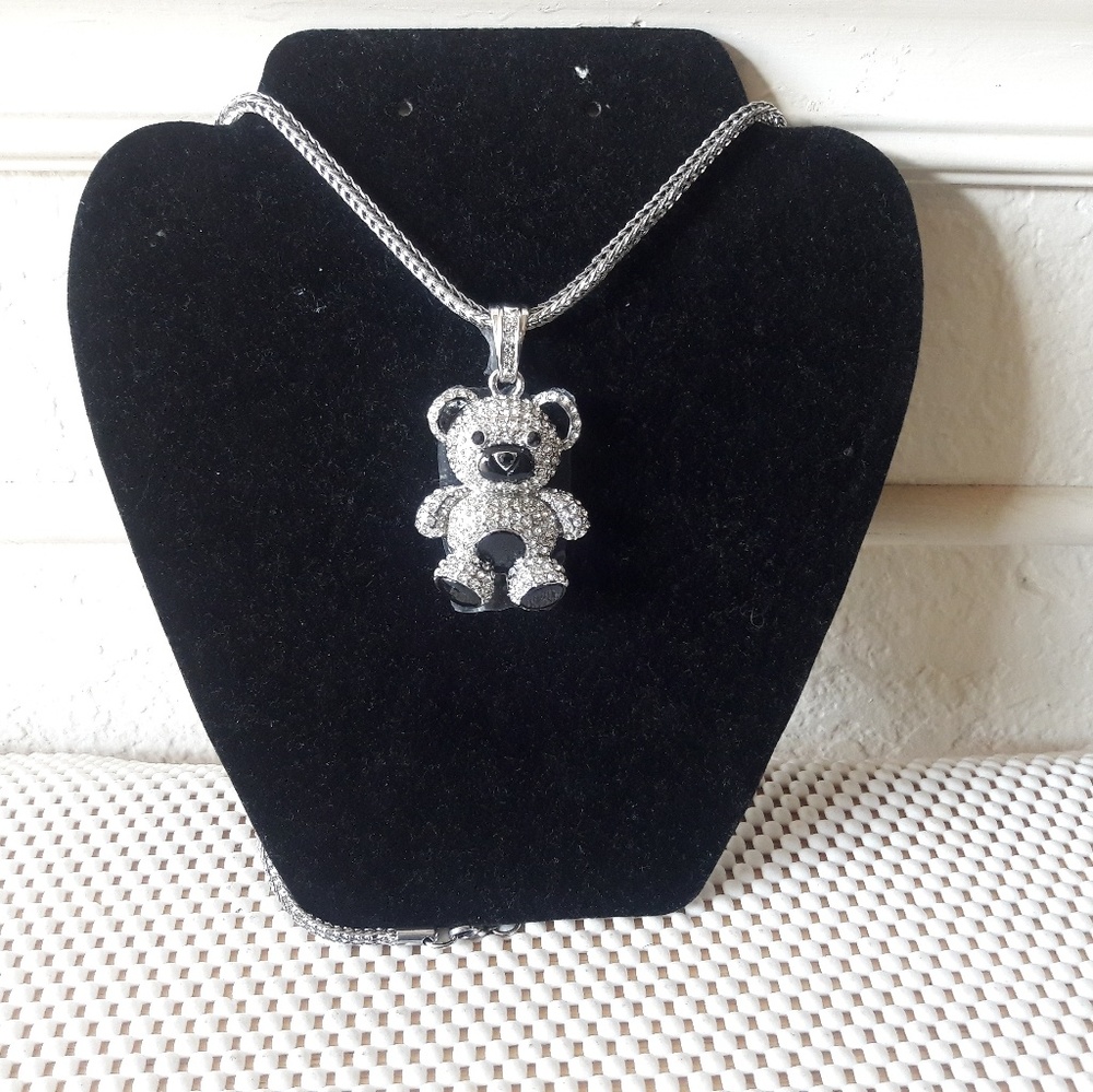 stainless steel cz pendant necklace